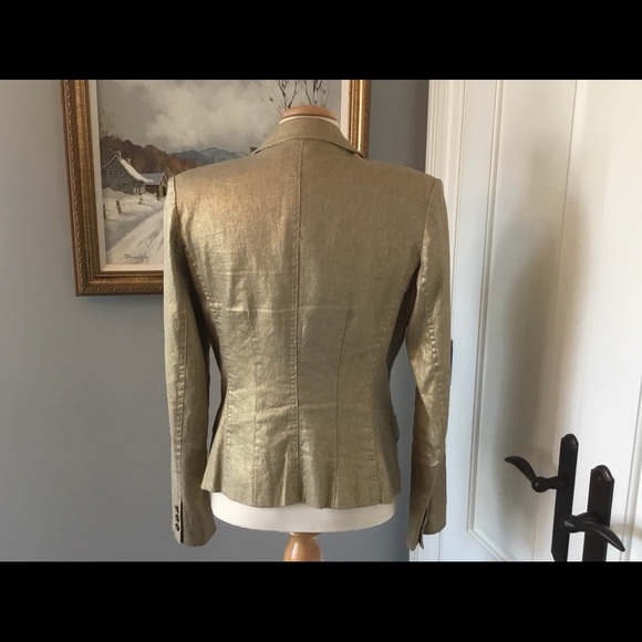 COPY - Gold linen blazer with matching vest blazer size 8 vest size 6 - Picture 3 of 6